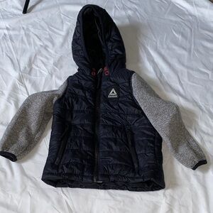 Reebok Black and Gray Hooded Jacket
